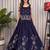 navy blue silk blend embroidered traditional lehenga choli upto 42