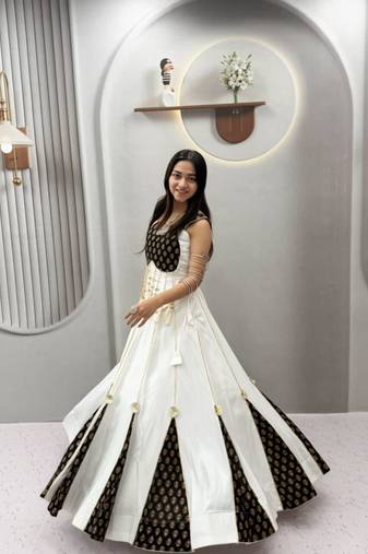 white cotton poly printed traditional lehenga choli upto 44