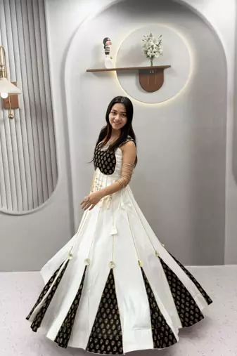 white cotton poly printed traditional lehenga choli upto 44