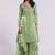 Sage green asymmetrical kurta set