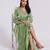 Sage green asymmetrical kurta set