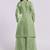 Sage green asymmetrical kurta set