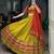 dark yellow cotton poly embroidered traditional lehenga choli upto 42