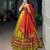 dark yellow cotton poly embroidered traditional lehenga choli upto 42