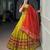 dark yellow cotton poly embroidered traditional lehenga choli upto 42