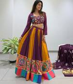 multicolor rayon embroidered traditional lehenga choli