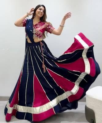 navy blue rayon embroidered traditional lehenga choli upto 42 4