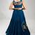 teal blue cotton poly embroidered traditional lehenga choli upto 44