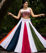 multicolor cotton poly plain traditional lehenga choli upto 44