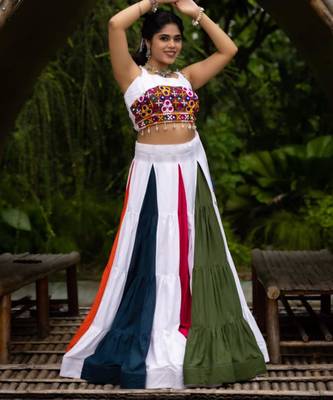 multicolor cotton poly plain traditional lehenga choli upto 44 5