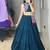teal blue cotton poly embroidered traditional lehenga choli upto 42