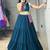 teal blue cotton poly embroidered traditional lehenga choli upto 42