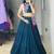 teal blue cotton poly embroidered traditional lehenga choli upto 42
