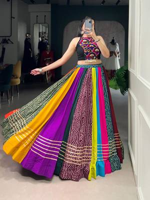 multicolor cotton poly printed traditional lehenga choli upto 42 1