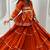 orange cotton poly embroidered traditional lehenga choli upto 44