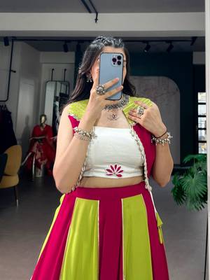 multicolor cotton poly embroidered traditional lehenga choli upto 42 2