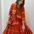 orange cotton poly embroidered traditional lehenga choli upto 44