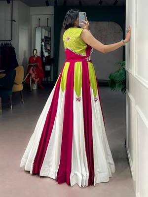 multicolor cotton poly embroidered traditional lehenga choli upto 42 4