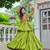 green cotton poly embroidered traditional lehenga choli upto 44