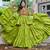 green cotton poly embroidered traditional lehenga choli upto 44