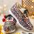 Multicolor printed mirror embroidered artificial leather sneakers