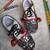 Multicolor printed mirror embroidered artificial leather sneakers