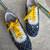Blue printed artificial leather sneakers