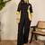 Black and yellow pure cotton collar shirt & trousers co-ords