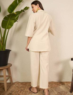 pure cotton collar shirt & trousers co-ords 2