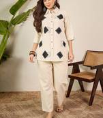 pure cotton collar shirt & trousers co-ords