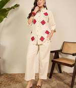 pure cotton collar shirt & trousers co-ords