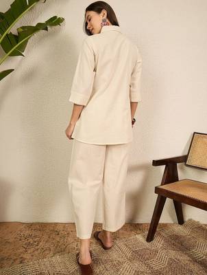 pure cotton collar shirt & trousers co-ords 4