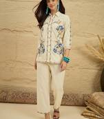 Cotton embroidered shirt with trousers
