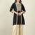 Black color women embroidered thread work kurta in viscose