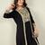 Black color women embroidered thread work kurta in viscose