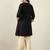 Black color women embroidered thread work kurta in viscose