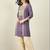 Purple color women embroidered thread work kurta in viscose