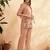 Peach pink embroidered tunic with trouser co-ords