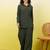 green self-designed collar shirt with trousers co-ords