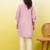 Pink women ethnic motifs embroidered thread work kurta