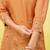 Orange women ethnic motifs embroidered thread work kurta