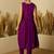 Purple women floral embroidered a-line kurta with trousers