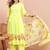 Floral printed pure cotton round neck a-line kurta& trousers with dupatta