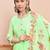 Floral printed pure cotton round neck a-line kurta& trousers with dupatta