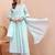 Embroidered pure cotton round neck a-line kurta & trousers with dupatta