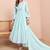 Embroidered pure cotton round neck a-line kurta & trousers with dupatta
