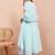 Embroidered pure cotton round neck a-line kurta & trousers with dupatta