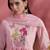 Embroidered pure cotton round neck kurta & trousers with dupatta