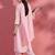 Embroidered pure cotton round neck kurta & trousers with dupatta