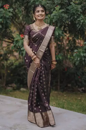 maroon silk blend banarasi jacuard work festive saree with unstitched blouse piece